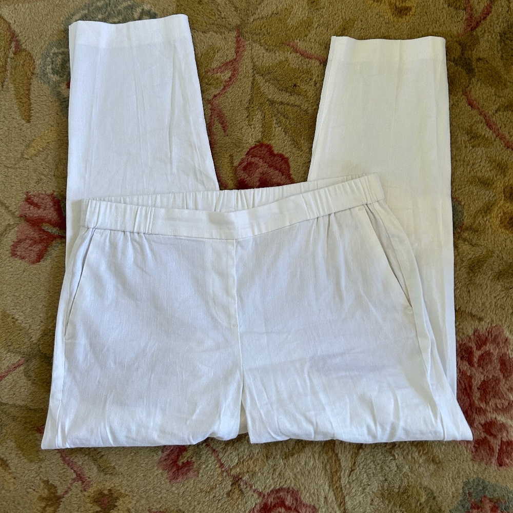 J. Jill Linen Stretch  Pants – Size Medium – White – EUC